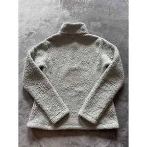 Patagonia Women's Grey Half Zip Jacket Coat Fuzzy Sherpa Size Medium‎ thumbnail 8