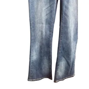 La Joie Vertical Slub Braided Belt‎ Flare Leg Jean Indigo Reseda Wash thumbnail 3