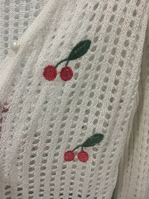 Dainty Cherry Sweater White thumbnail 3