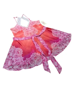 In Bloom by Jonquil Sheer Lace Babydoll Chemise Nightgown Pink Medium Adjustable thumbnail 3