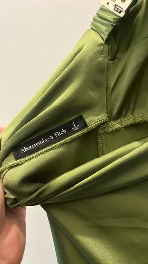 Abercrombie Green Satin Maxi Dress thumbnail 3
