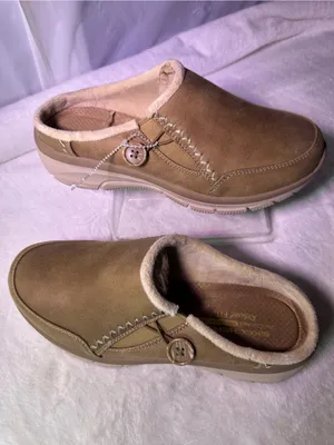 Skechers Women's Slip-On Mule in Tan with Button Accent thumbnail 2