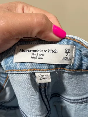 Abercrombie & Fitch The Loose High Rise 2 Regular light denim jeans curve love thumbnail 9