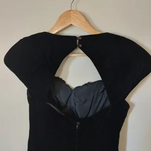 Vintage Y2k Elegant Black Evening Dress Prom Size 4 thumbnail 4