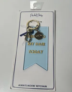 Packed Party Always Movin’ Brushed My Hair Today Gold Keychain Key Ring thumbnail 3