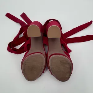 Lulu's Bold Red Strappy Heels thumbnail 7