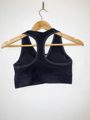 Gymshark adapt black/onyx gray camo lace up front seamless racerback sports bra thumbnail 10