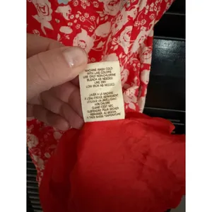 Free People Red Floral Twist Back Mini Dress Size 10 thumbnail 7