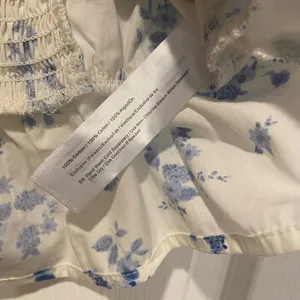 NWOT Band of the Free Size L Blue Floral Bows Cut Out Puff Peplum Crop Top thumbnail 8