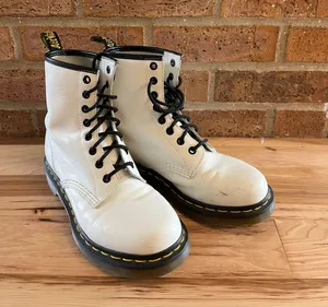 Dr. Martens White Leather Boots thumbnail 1