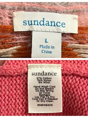 Sundance Pink Fair Isle Sweater Size Large thumbnail 8