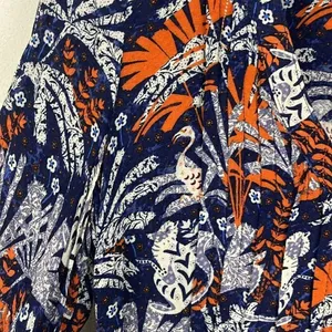 Anthropologie Maeve Cathy pleated v-neck jungle bird print blouse thumbnail 5