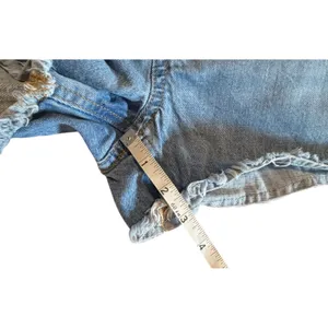 Bershka Denim Shortalls Light Wash Distressed Jean Overalls Womens Size Small thumbnail 5