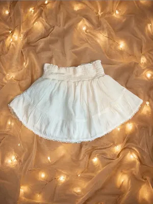 Aéropostale White 100% Cotton Tiered Lace Trim Skort Shorts XS thumbnail 3