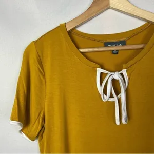 Modcloth‎ Golden Yellow What's the Hap Short Sleeve T-Shirt M thumbnail 5