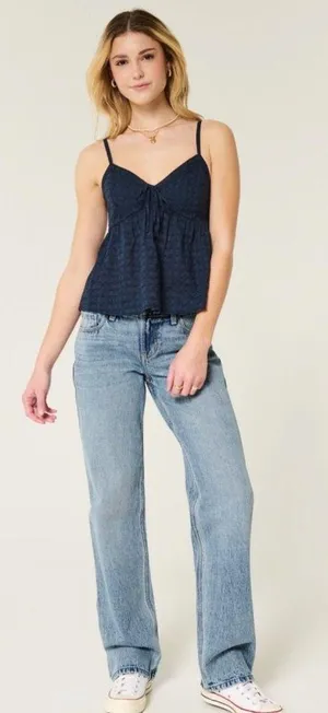 Hollister Low-Rise medium wash loose jeans thumbnail 1