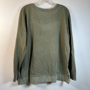Buffalo David Bitton Olive Green Oversized Crewneck Sweatshirt Large Side Slits thumbnail 2