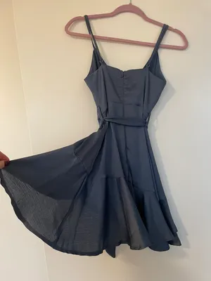 Here Comes the Sun Blue Silk Tie Dress thumbnail 3