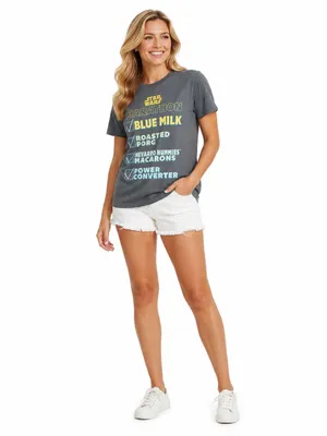 Disney Store Star Wars Marathon Graphic T Shirt Women’s Small Gray Double Sided thumbnail 3