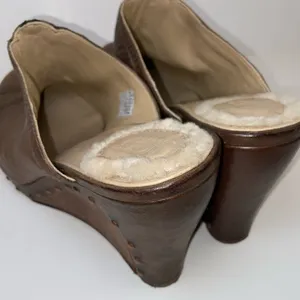 Brown Leather Studded Clog US Size 11 Wedge Mules Slide UGG Australia Women's thumbnail 10