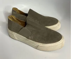 Crown Vintage Marlena gray suede platform slip on sneakers women's size 9 casual thumbnail 1
