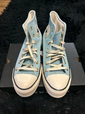 CONVERSE Ctas Lift Hi top blue leather platform shoes sneakers women’s 8 new thumbnail 2