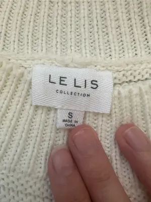Le Lis Cream Chunky Knit Crewneck Sweater thumbnail 4