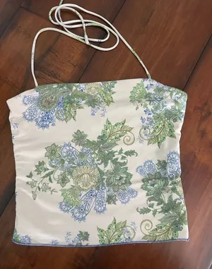 Edikted Floral Satin Halter Top thumbnail 1