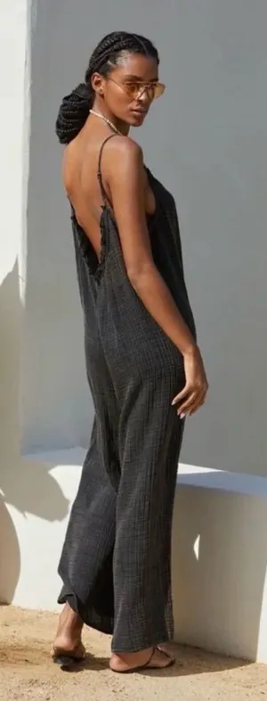 Anthropologie the Malika Gauze Jumpsuit size XS Lagenlook Loungewear thumbnail 1