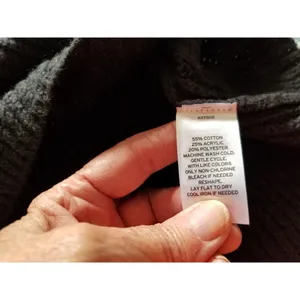 BP Black Chunky Knit Cropped Long Sleeve Oversized Sweater Mock Neck Womens Sz L thumbnail 9