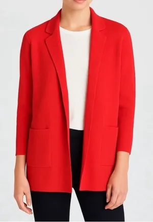 J.CREW 365 "Sophie" Open Front wool cotton Sweater Blazer Style #J0244 small thumbnail 1