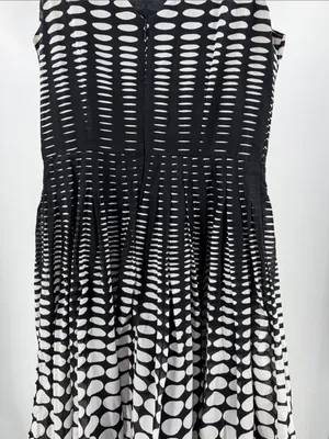 Talbots Black and White Polka Dot knee length Dress 8 cotton career party event thumbnail 5