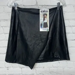 NWT Rewash skirt wet look small black mini skirt‎ asymmetrical whimsigoth thumbnail 3