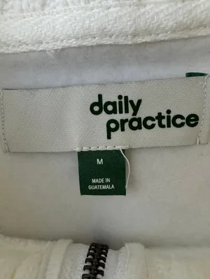 Daily Practice White Stripe Indy Half-Zip Crop Hooded Sweatshirt - Size - Medium thumbnail 7