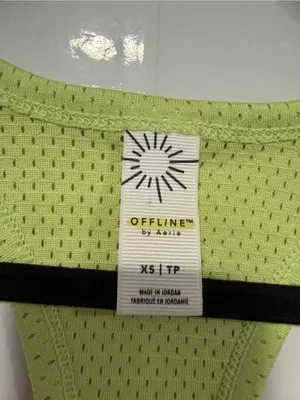 Aerie tennis inspired Sunburst Mesh Crop Tank Top - Lime Green thumbnail 2