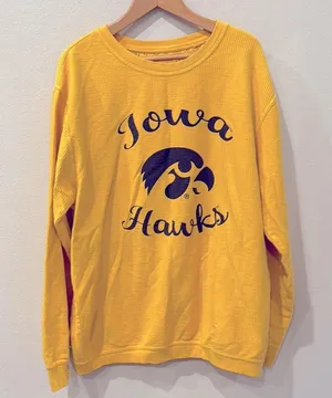 Iowa Hawkeyes Pressbox Yellow Microrib Inside Out Sweatshirt Size XL thumbnail 1