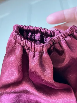 Plum Satin Puff-Sleeve Jewel Collar Blouse thumbnail 10