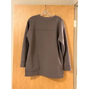 Zella Ribbed Ottoman Pullover Tunic Sweatshirt Women's Small Charcoal Gray‎ thumbnail 2