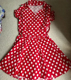 Red and White Polka Dot Dress Size M thumbnail 1