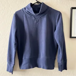 Madewell Navy Blue Mock Turtleneck Sweatshirt thumbnail 1