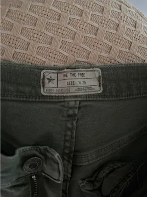 We The Free Olive Green Skinny Jeans with Fringed Hem thumbnail 3