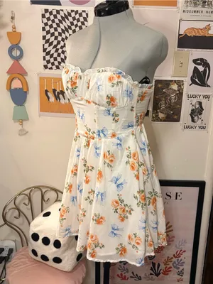 Curl Surf California Floral Bow Strapless Mini Dress thumbnail 4