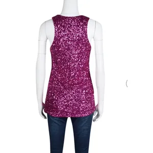 Alice + Olivia Pink Sequined Tank Top Size Medium All Over Sequin Glam thumbnail 3