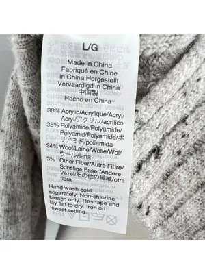 Madewell Donegal Inland Mock Neck Sweater coziest Yarn Speckled Cream Size Large thumbnail 10
