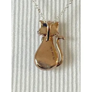 Classy‎ Cat Rose Gold Plated AU Sterling Silver Swarovski Crystals Necklace 18" thumbnail 6