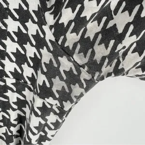 Passion Lilie Houndstooth Cotton Black White Ruffle Hem Mini Wrap Dress Size XL‎ thumbnail 16