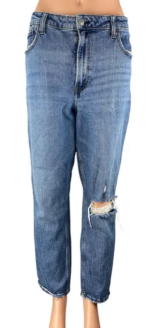 Abercrombie & Fitch High Waisted Distressed Skinny Leg Denim Jeans Pants Size 32 thumbnail 1