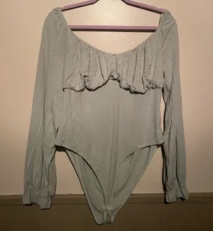 Forever 21 Sage Green Bodysuit thumbnail 1