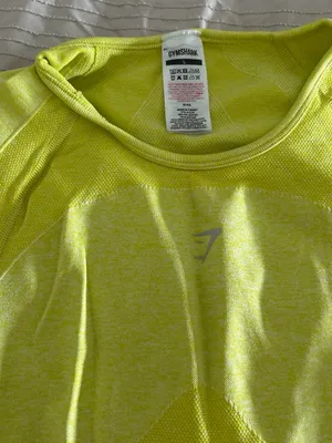 Gymshark Lime Green Long Sleeve Crop Top with Back Cutout size L thumbnail 3