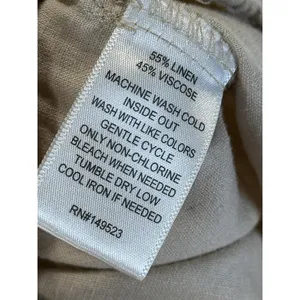 Alex & Jordan Womens‎ Linen Blend Short Sleeve Button Up Shirt Beige Oatmeal L thumbnail 6